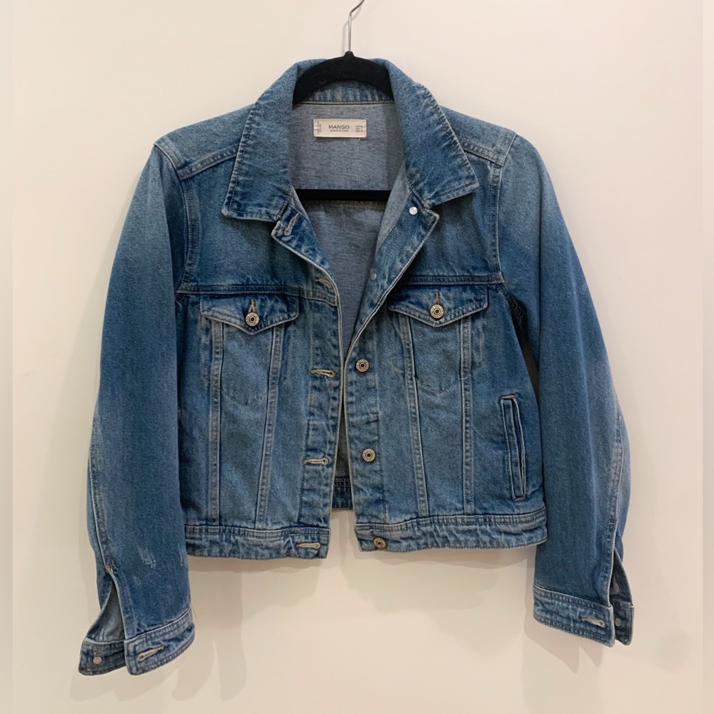 Mango Blue Jean Jacket Classic Denim Style